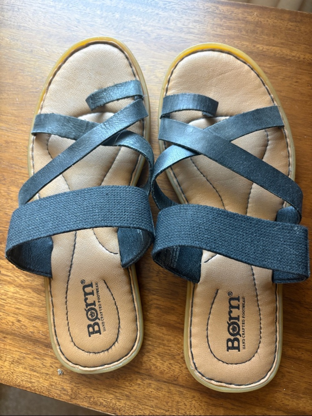 Born Women’s Black Elastic Strap Slide Sandals